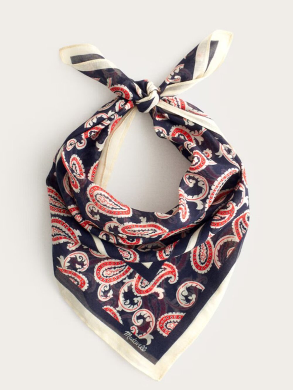 New Madewell Organic Cotton French Paisley Deep Indigo Bandana